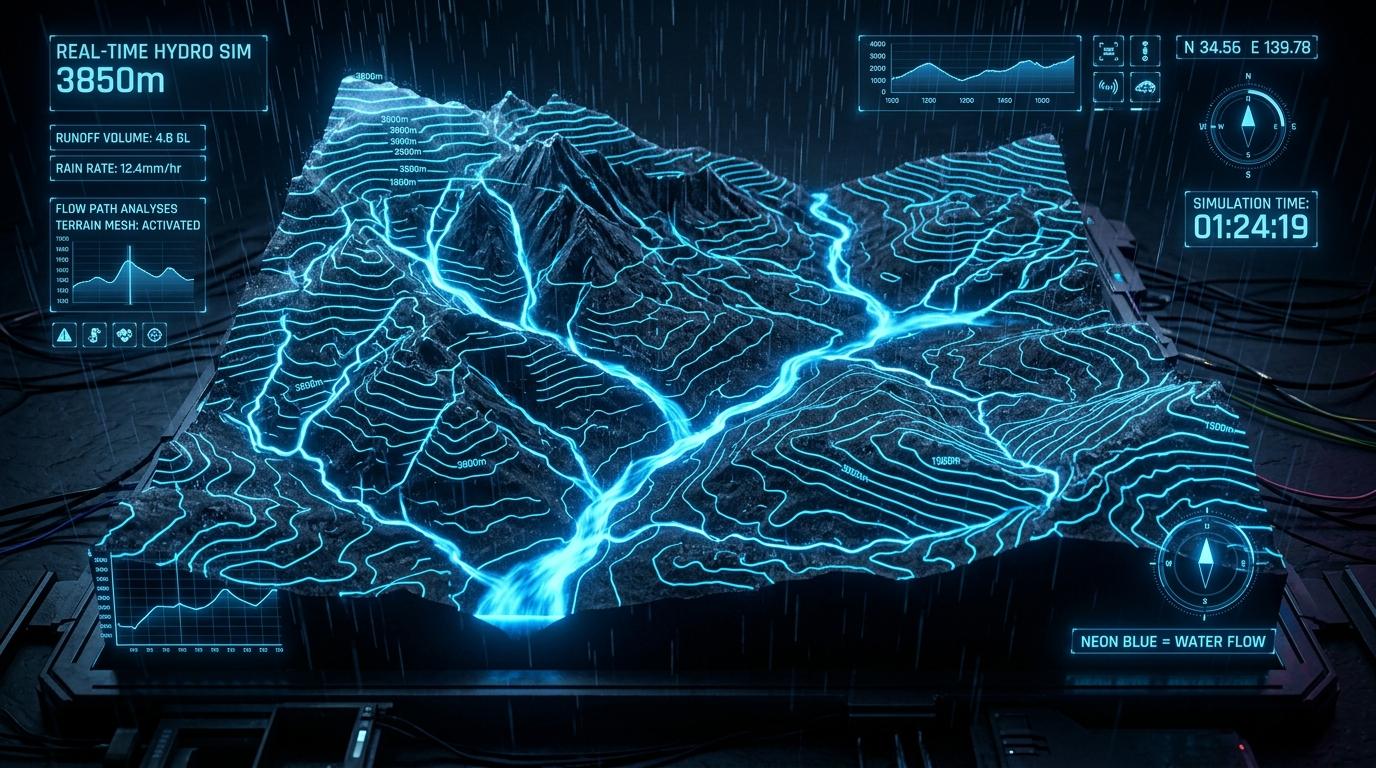 Terrain Rainfall-Runoff Simulator Visual